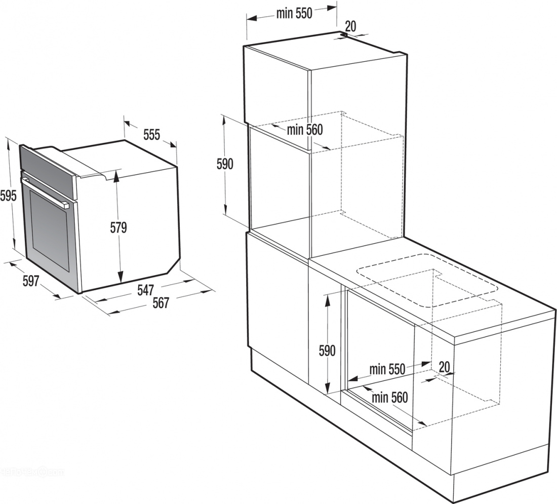 Духовой шкаф gorenje bo647a20bg